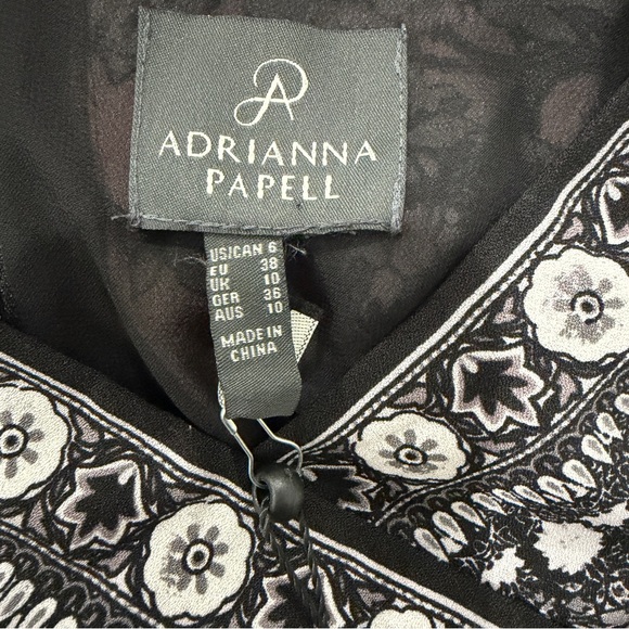 NEW Adrianna Papell Pink Floral V Neck Pleated Dress Boho Romantic Fit Flare - Picture 5 of 8